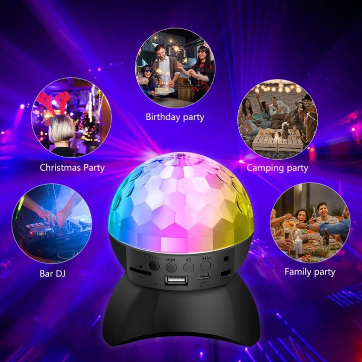 Home LED Magic Ball Lights Bounce Ambient Lamps Room Sound Lights Balls, color: Charging Model Black (RGB colored 5W)