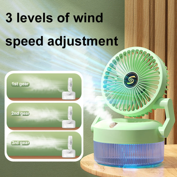 USB Charging Folding Desktop Spray Humidification Fan with Night Light(Green) |