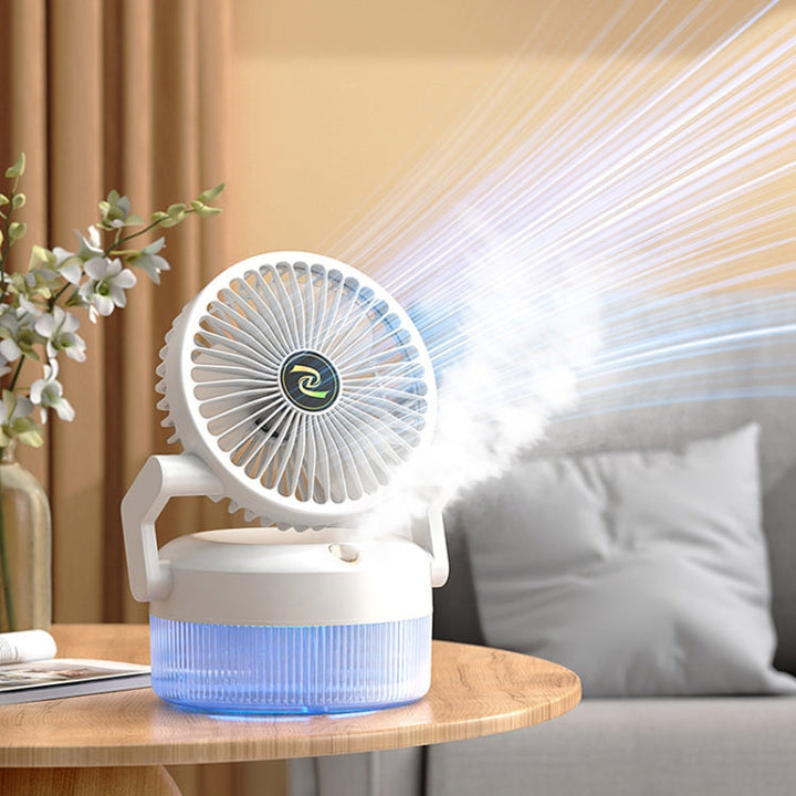 USB Charging Folding Desktop Spray Humidification Fan with Night Light(Green) |