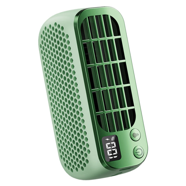 USB Charging Digital Display Portable Bladeless Outdoor Mini Night Light Fan(Green) |