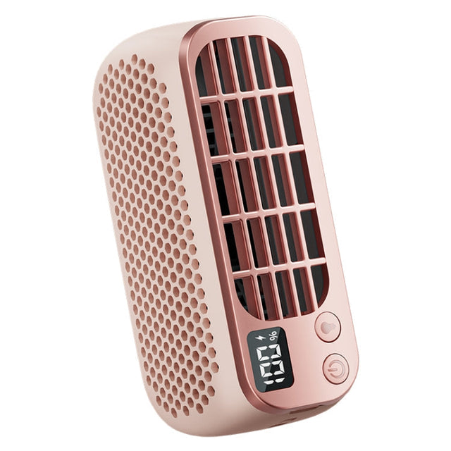 USB Charging Digital Display Portable Bladeless Outdoor Mini Night Light Fan(Pink) |