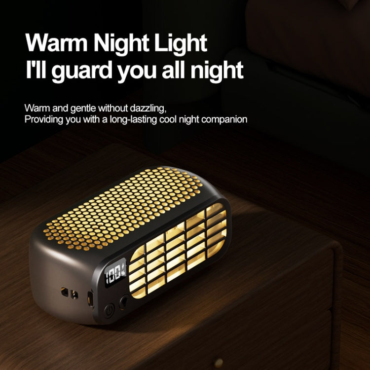 USB Charging Digital Display Portable Bladeless Outdoor Mini Night Light Fan(Green) |