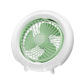 Night Light Desktop Folding Fan Outdoor Camping Hanging Mini Fan, color: Green Upgraded |