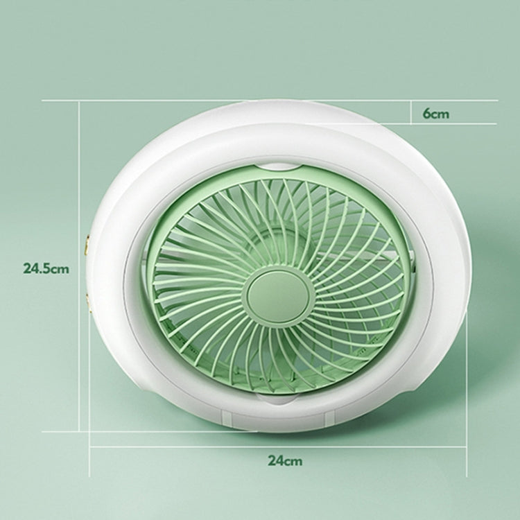 Night Light Desktop Folding Fan Outdoor Camping Hanging Mini Fan, color: Green Upgraded |
