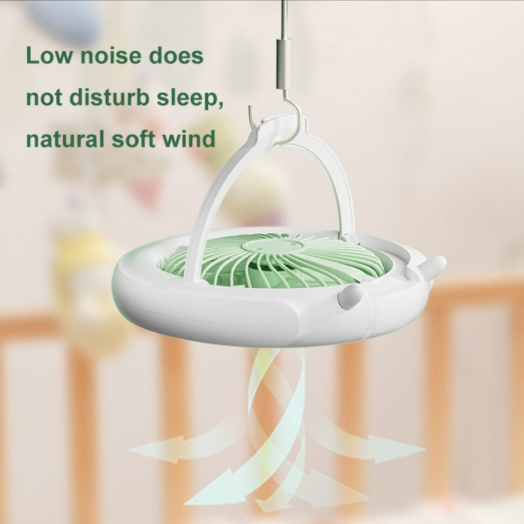 Night Light Desktop Folding Fan Outdoor Camping Hanging Mini Fan, color: Green Upgraded |