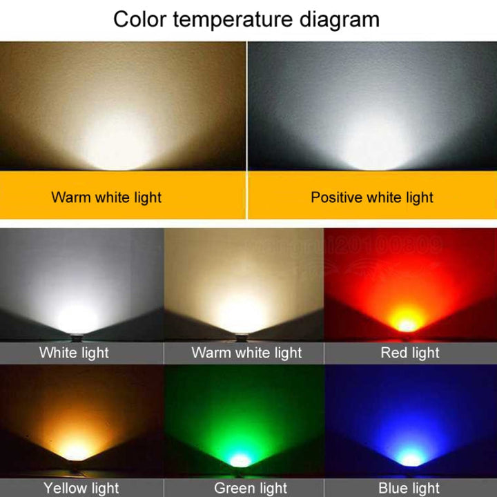 LED Floodlight COB Outdoor Waterproof Spotlight Billboard Lights Garden Lamp, color: 20W 7 colors