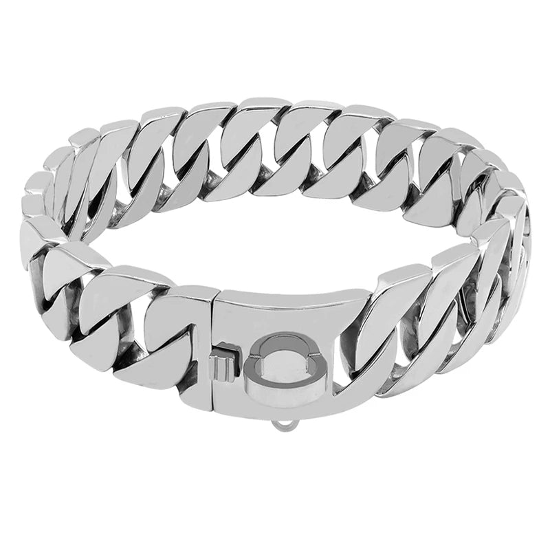KrachtNeck Metal Dog Collar – Sturdy Stainless Steel Collar for Large Dogs