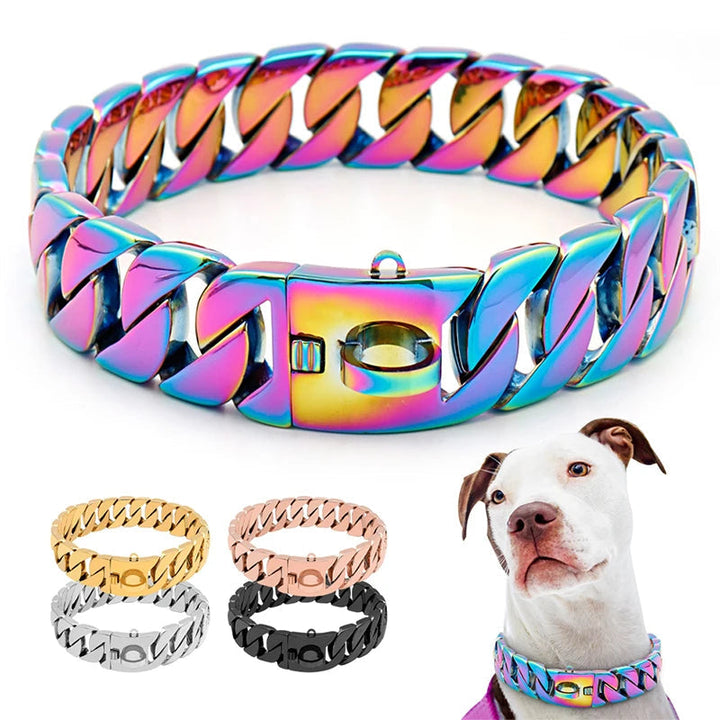Strength Neck Metal Dog Collar – Sturdy Stainless Steel Collar for Large Dogs