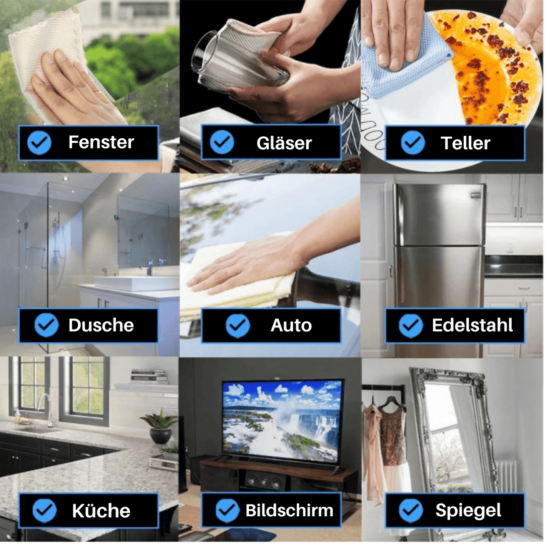Soft Touch Wonder Cloth – Stripe-Free Cleaning of Glass, Mirrors &amp; Stainless Steel |