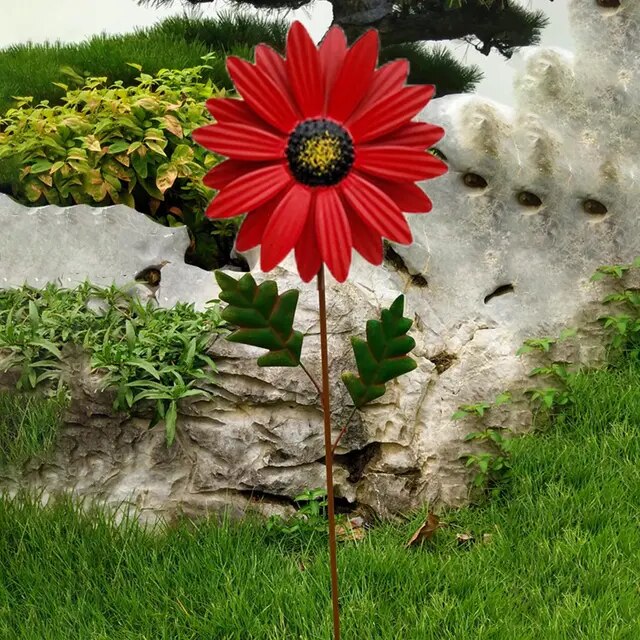 Whimsical Wind: colourful Metal Windmill Decoration