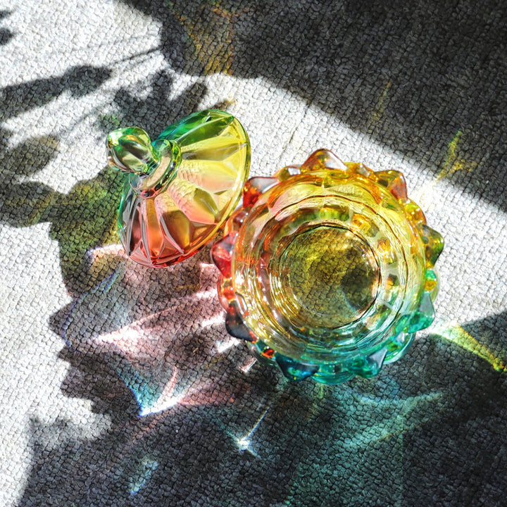 Iridescent Sugar Bowl with Lid
