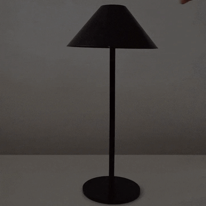 Minimalistic dimmable Touch table lamp - waterproof and rechargeable light color
