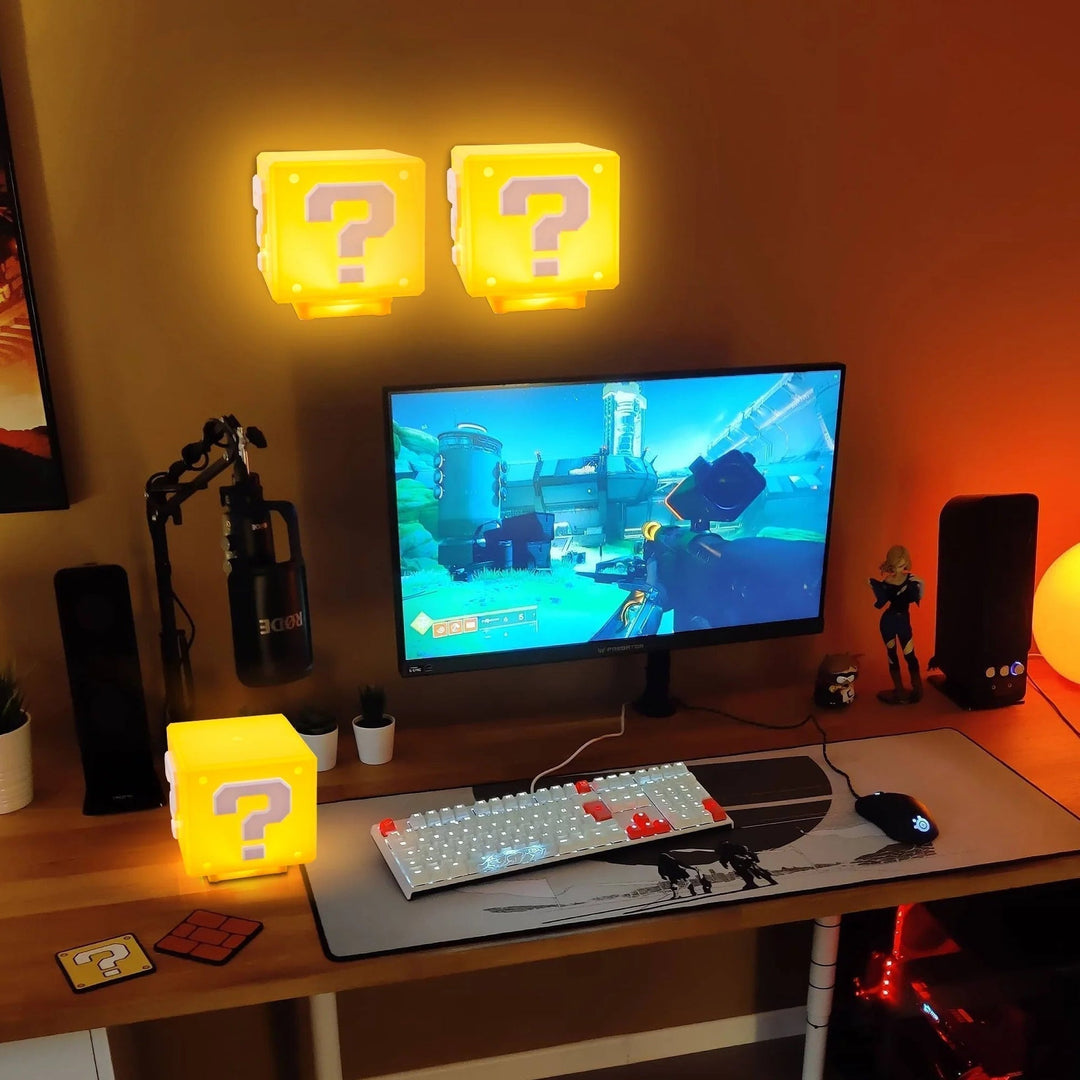 Power-Up Block Night Light - Super Mario-inspired Game Decoration