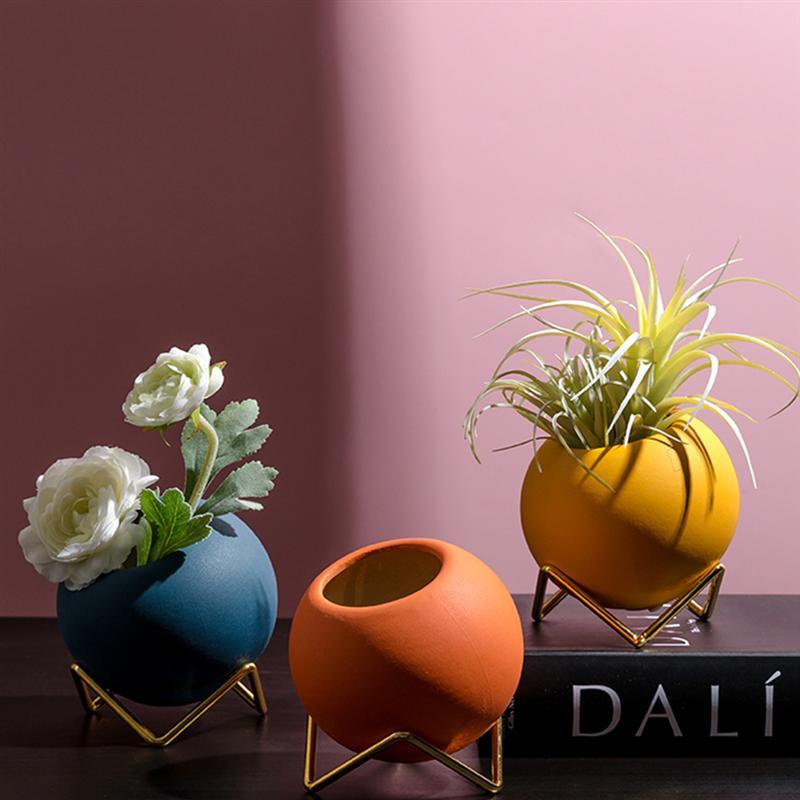 Abstract colors Ceramic Flower Pots with Stand