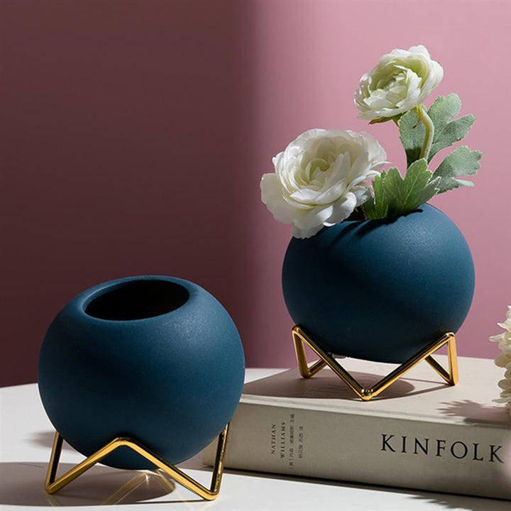 Abstract colors Ceramic Flower Pots with Stand