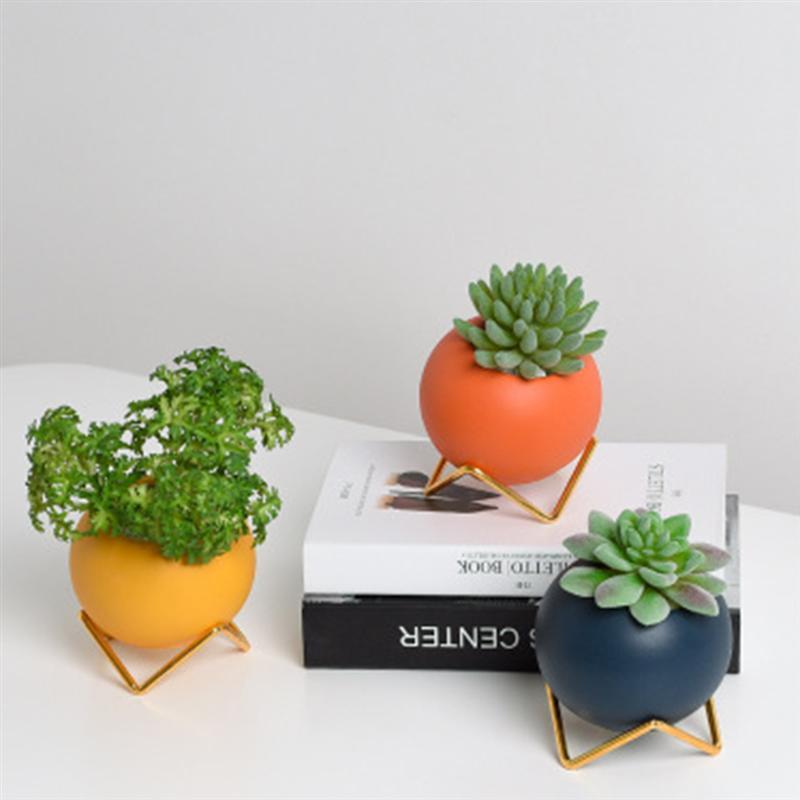 Abstract colors Ceramic Flower Pots with Stand