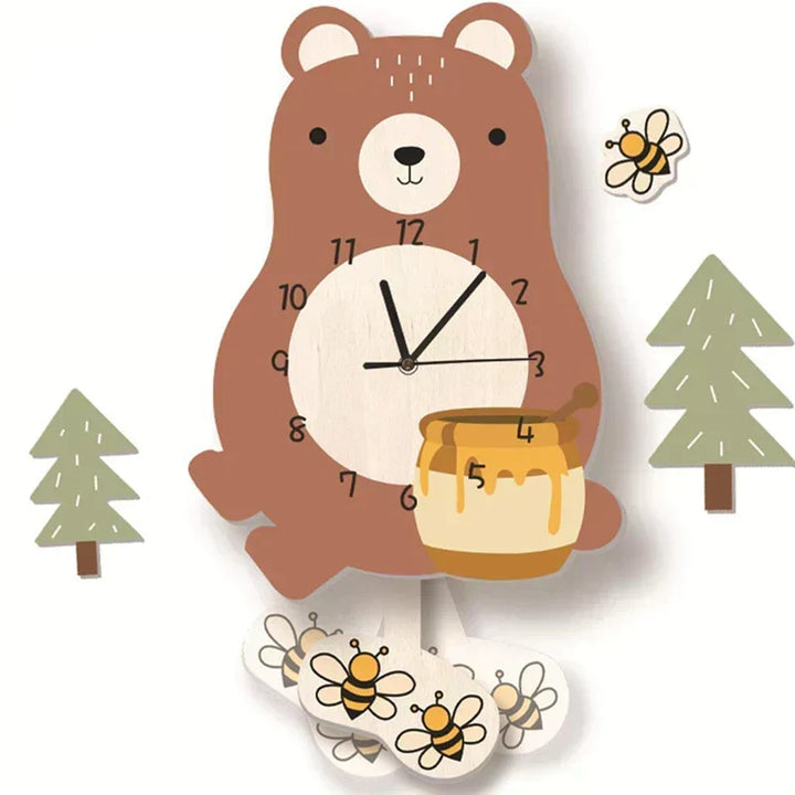 Wall Clock - ZooTime - Cute Animal Design - Perfect for Children&