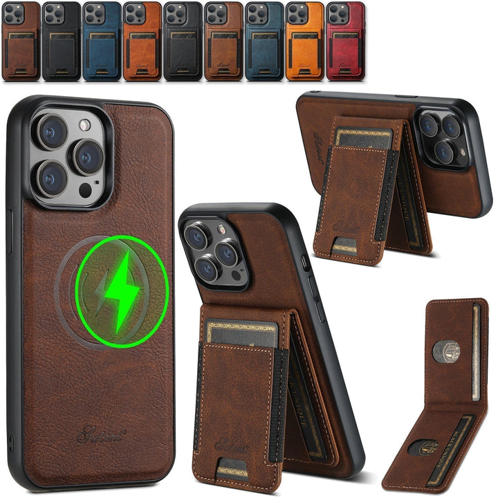 Leather Phone Case Card Holder Stand Cover