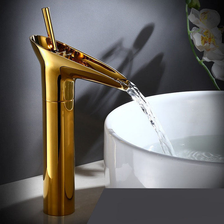 Waterfall Antique Faucet Bathroom Sink Faucet Brass Sink Mixers