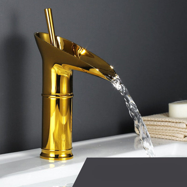 Waterfall Antique Faucet Bathroom Sink Faucet Brass Sink Mixers