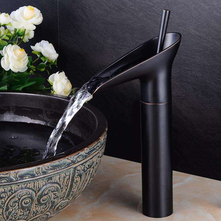 Waterfall Antique Faucet Bathroom Sink Faucet Brass Sink Mixers