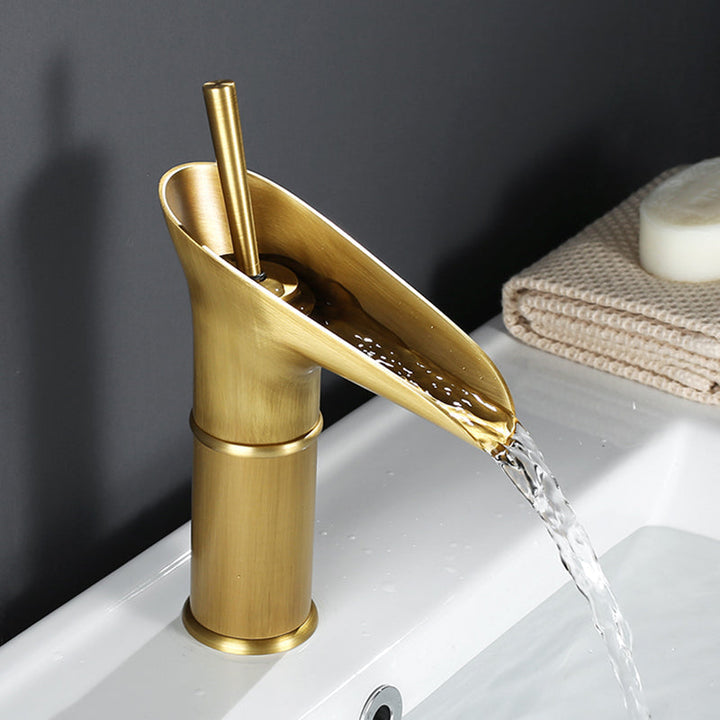 Waterfall Antique Faucet Bathroom Sink Faucet Brass Sink Mixers