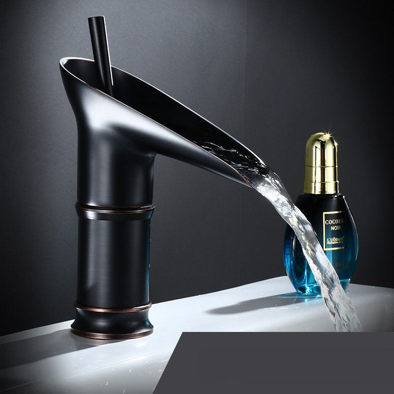 Waterfall Antique Faucet Bathroom Sink Faucet Brass Sink Mixers
