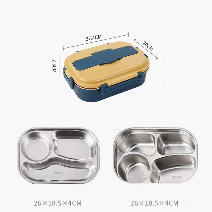 Bento lunch box made of stainless steel