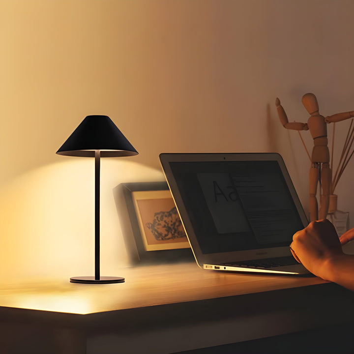 Minimalistic dimmable Touch table lamp - waterproof and rechargeable light color