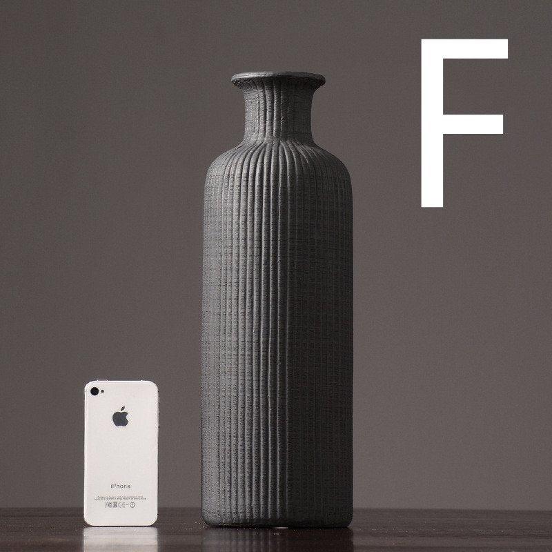 Brown Beige gray Ceramic Flower Vase Pot │ Home Decoration Item
