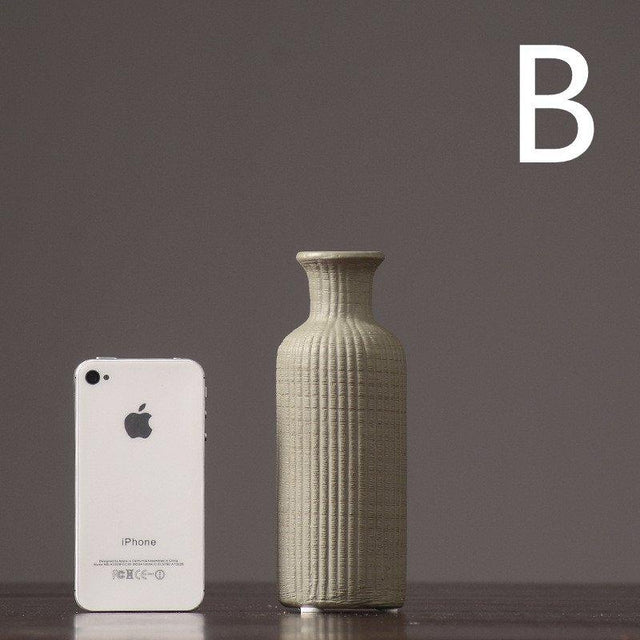 Brown Beige gray Ceramic Flower Vase Pot │ Home Decoration Item