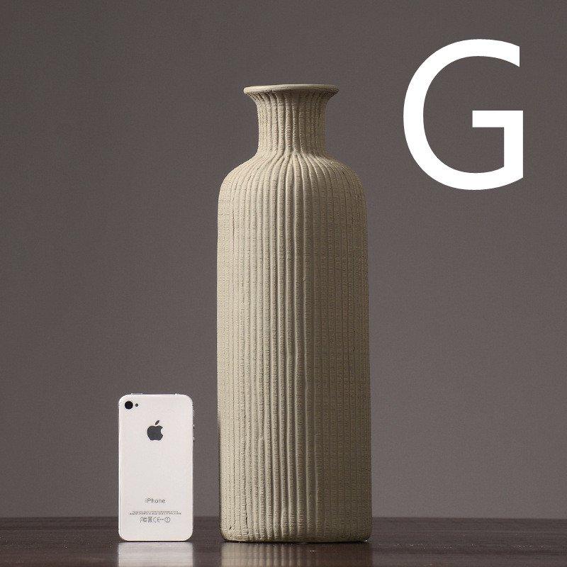 Brown Beige gray Ceramic Flower Vase Pot │ Home Decoration Item
