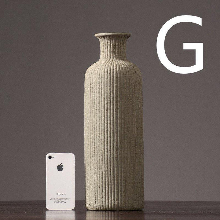 Brown Beige gray Ceramic Flower Vase Pot │ Home Decoration Item