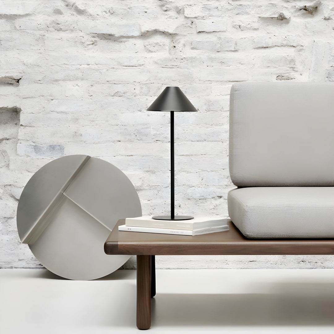 Minimalistic dimmable Touch table lamp - waterproof and rechargeable light color