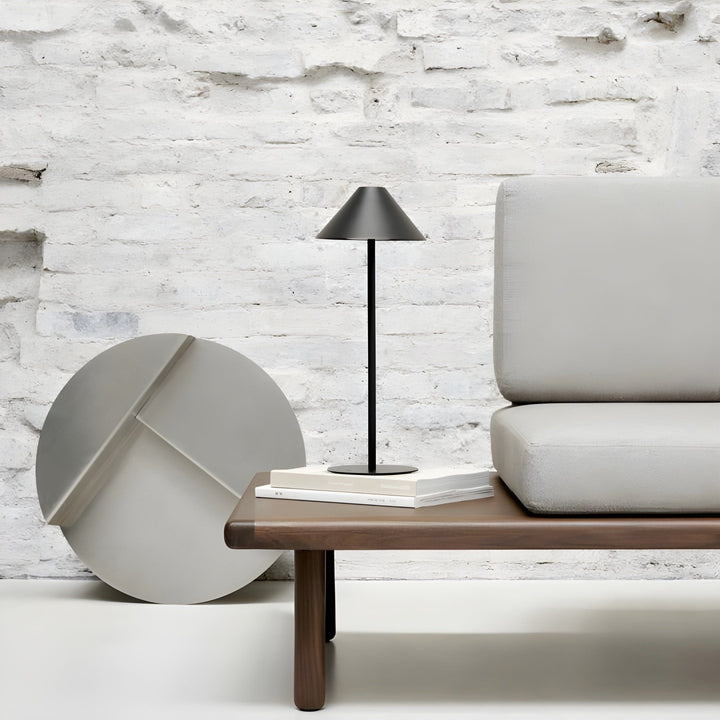 Minimalistic dimmable Touch table lamp - waterproof and rechargeable light color