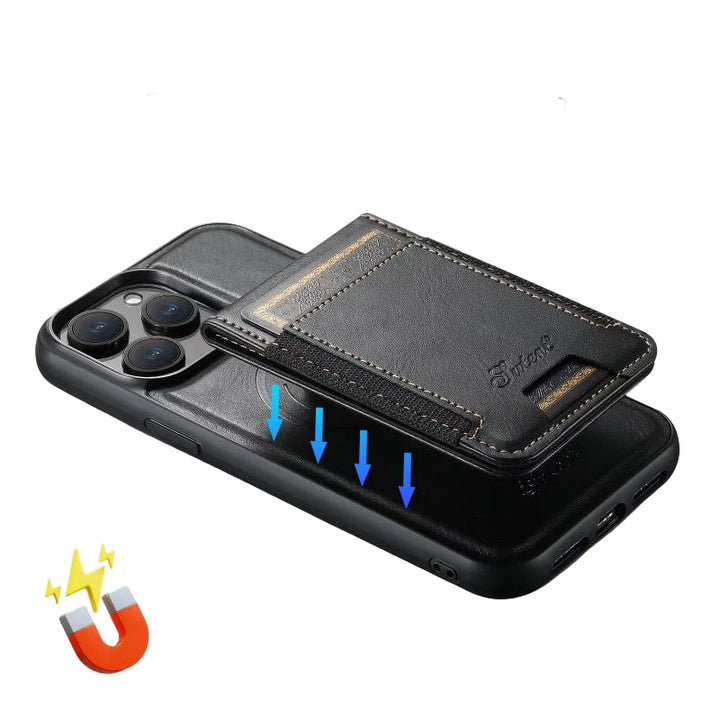 LuxCase Leather Phone Case with Card Slot and Stand – Compatible with iPhone |