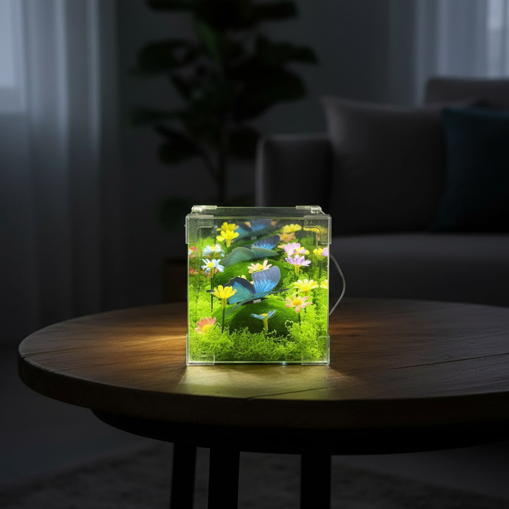 LED Butterfly Garden Cube Night Light Decor |