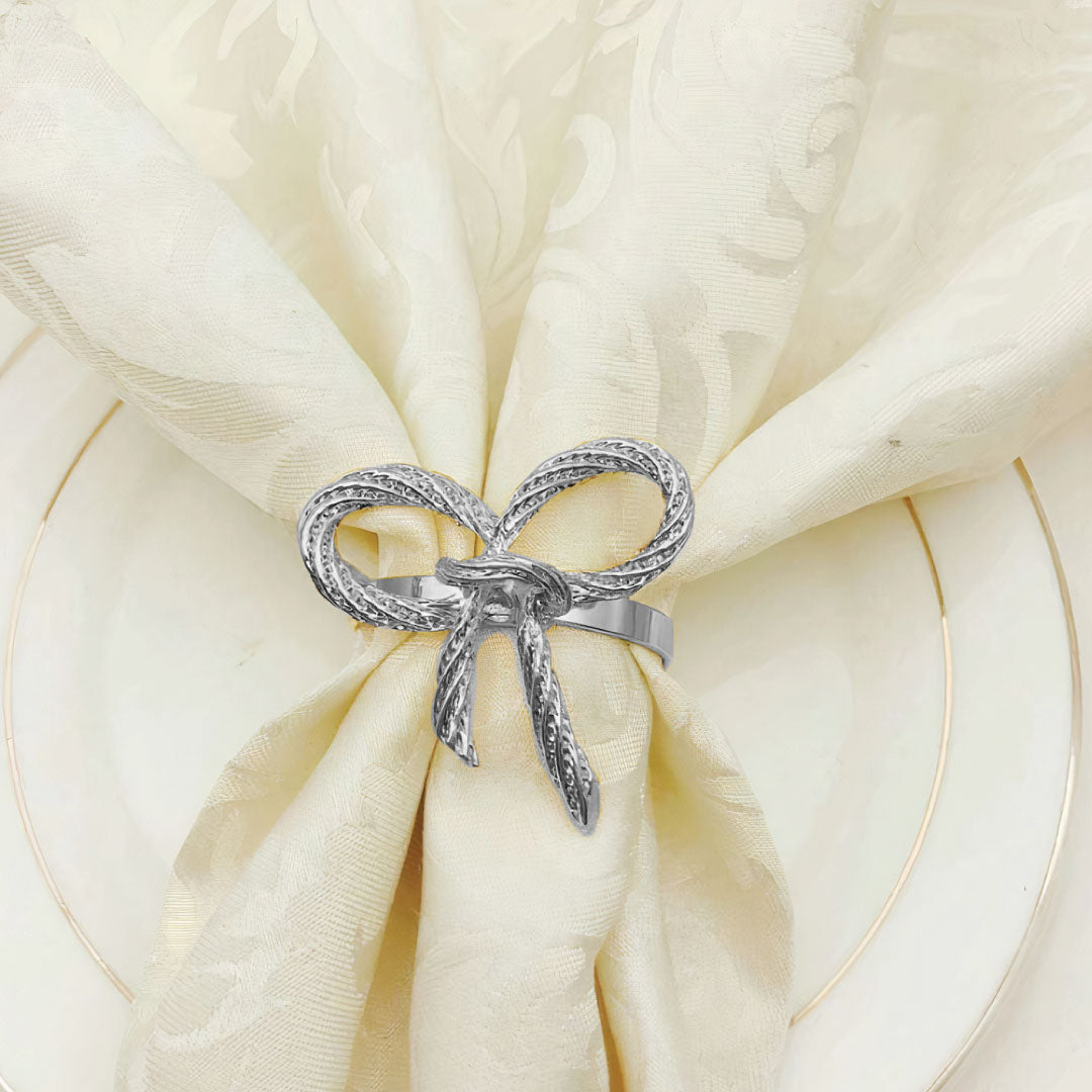 Bow Napkin Ring Set of 6 for Home Decor