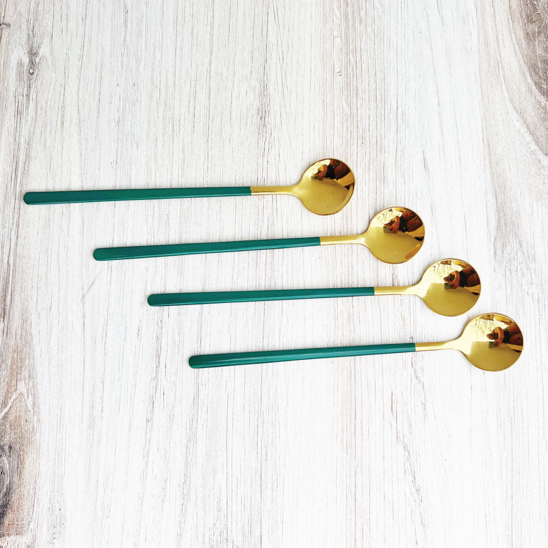 Trendy Espresso &amp; Dessert Spoon Set with 4 Pieces