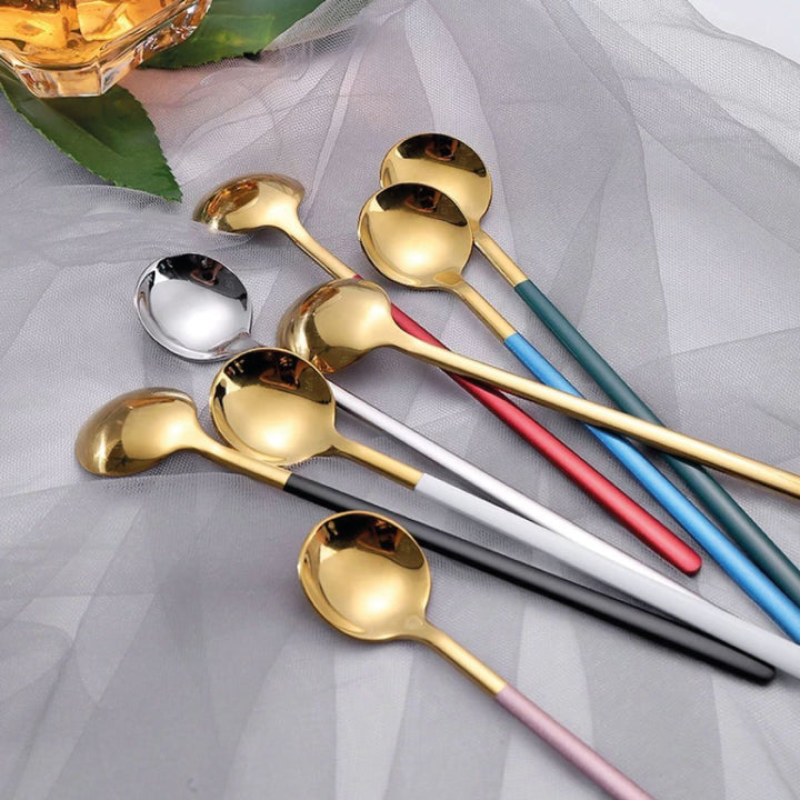 Trendy Espresso &amp; Dessert Spoon Set with 4 Pieces