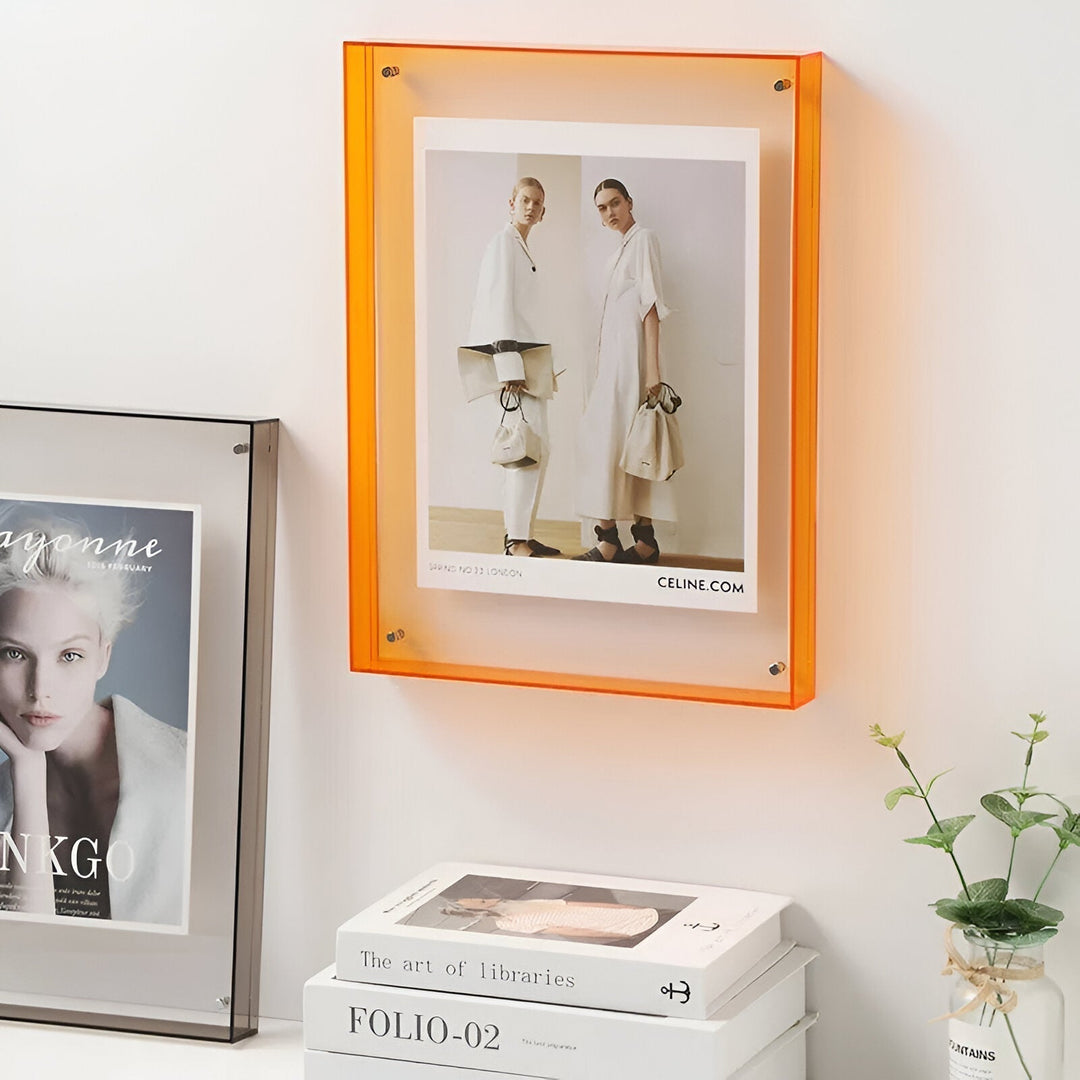 colored transparent acrylic frame for modern displays