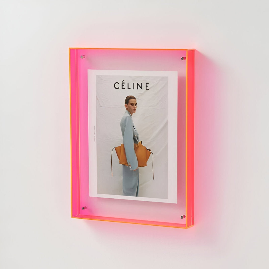 colored transparent acrylic frame for modern displays