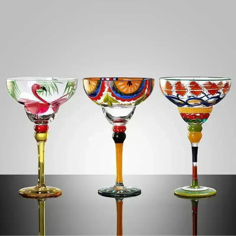 colorful Margarita Cocktail Glass