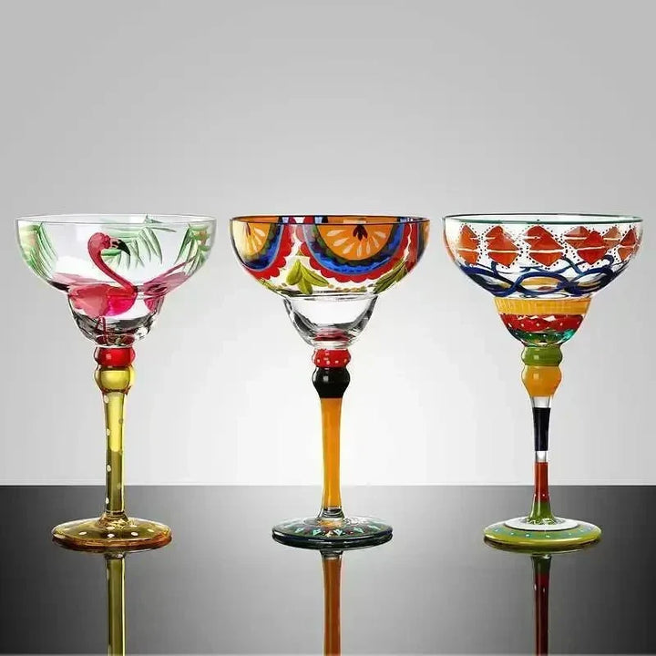 colorful Margarita Cocktail Glass