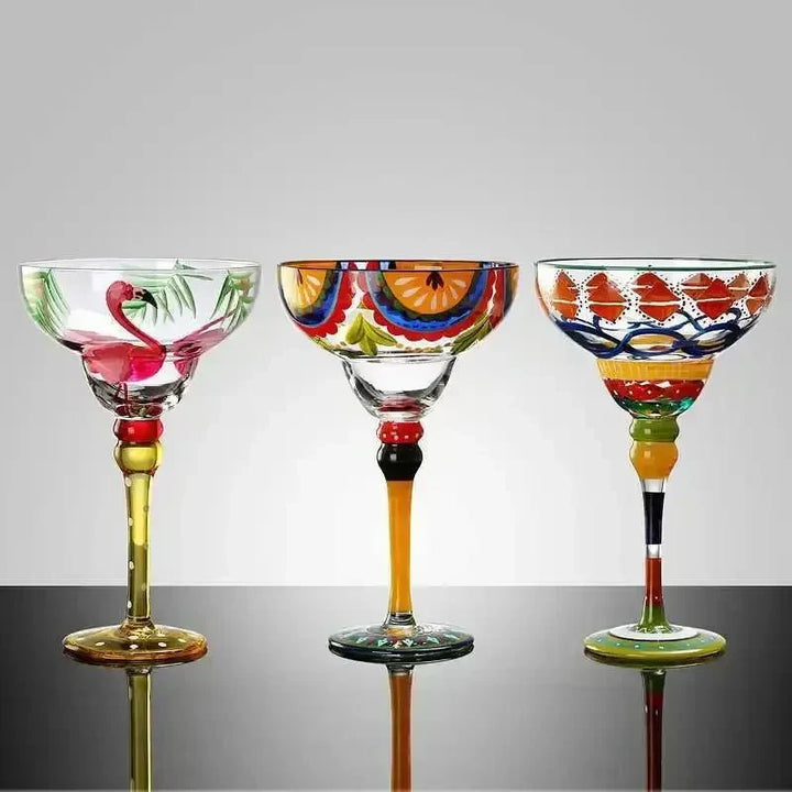 colorful Margarita Cocktail Glass