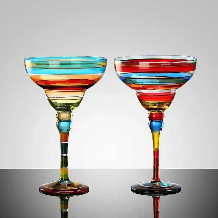 colorful Margarita Cocktail Glass