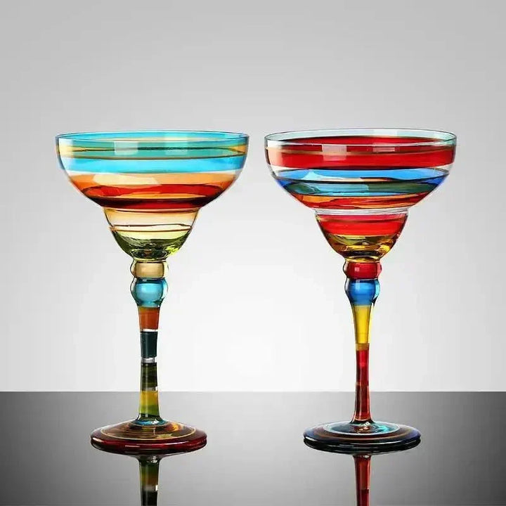 colorful Margarita Cocktail Glass