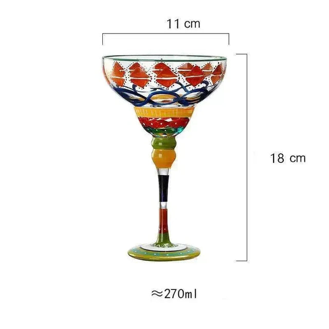 colorful Margarita Cocktail Glass