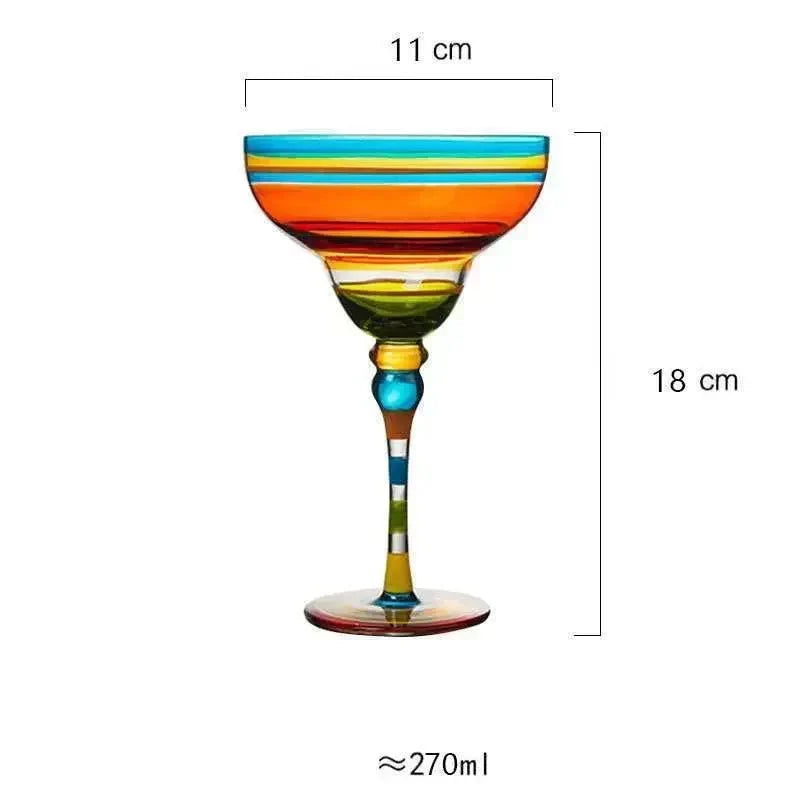 colorful Margarita Cocktail Glass