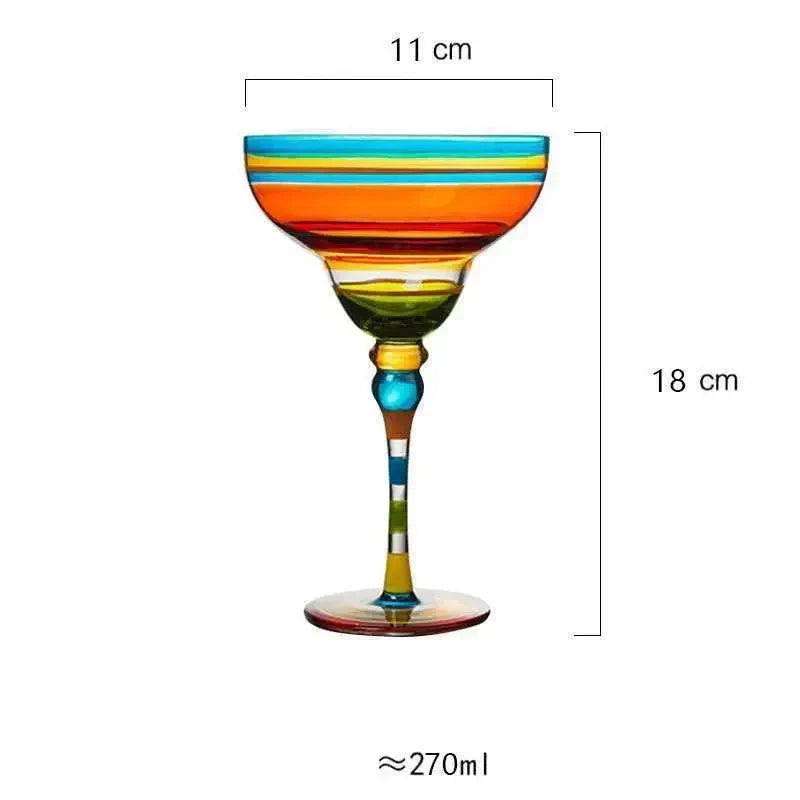 colorful Margarita Cocktail Glass